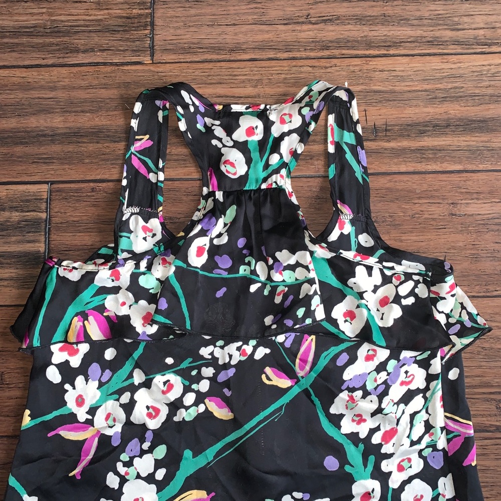 NWOT Lily White Zip Front Floral Razor back Tank - Picture 4 of 8